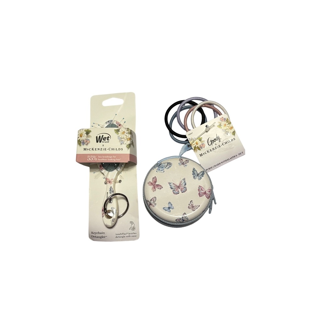 MacKenzie-Childs x Wet Brush & Goody Butterfly Hill Keychain & Hair Elastic Set